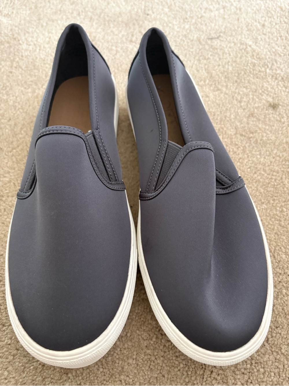 LOFT Women's Slip-On Athletic Shoes in Satin (like) Gray with White Soles